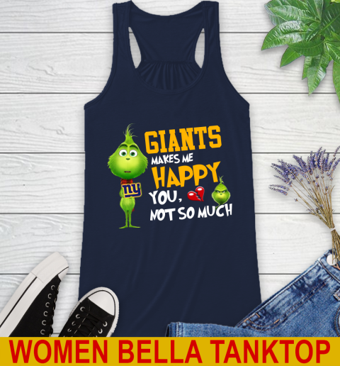 NFL New York Giants Makes Me Happy You Not So Much Grinch Football Sports Racerback Tank 9