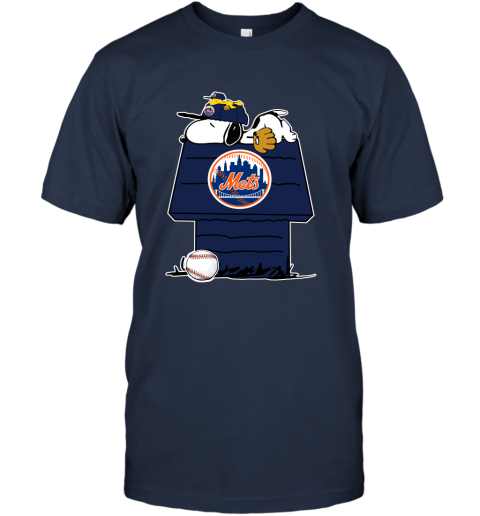 MLB New York Mets Snoopy Woodstock The Peanuts Movie Baseball T Shirt yDIuzSnwqWq classic t shirt 2 95 151514 front navy
