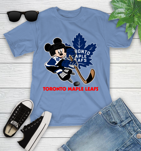 NHL Hockey Mickey Mouse Team Toronto Maple Leafs Women's T-Shirt 