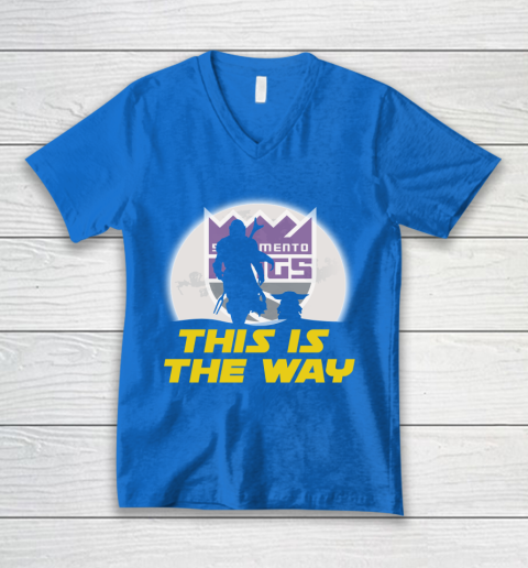 Sacramento Kings NBA Basketball Star Wars Yoda And Mandalorian This Is The Way V-Neck T-Shirt 5
