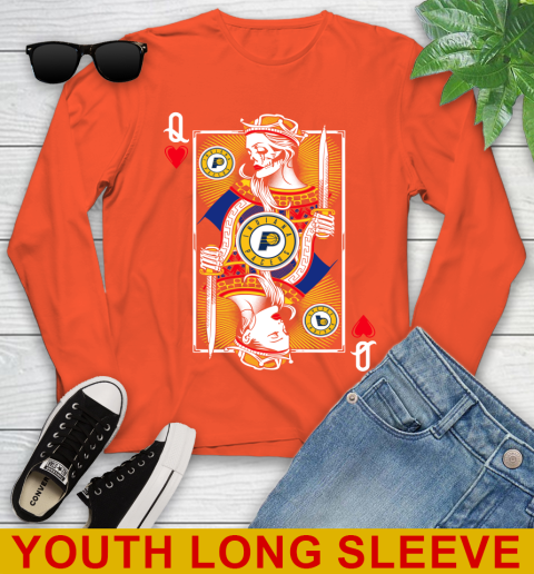 NBA Basketball Indiana Pacers The Queen Of Hearts Card Shirt Youth Long Sleeve 3