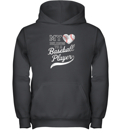 Baseball Player Wife Or Girlfriend Heart Youth Hoodie