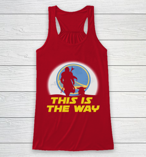 Golden State Warriors NBA Basketball Star Wars Yoda And Mandalorian This Is The Way Racerback Tank 4