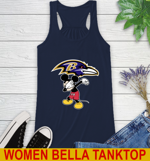 Baltimore Ravens NFL Football Dabbing Mickey Disney Sports Racerback Tank 11