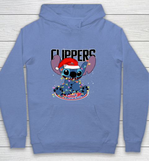 LA Clippers NBA noel stitch Basketball Christmas Youth Hoodie - Image 8