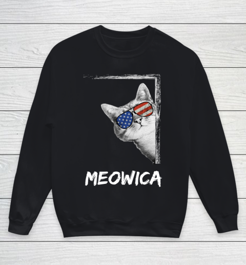 4th of July Meowica shirts Youth Sweatshirt