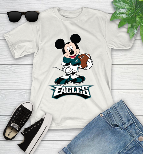 NFL Football Philadelphia Eagles Cheerful Mickey Mouse Shirt Youth T-Shirt 2