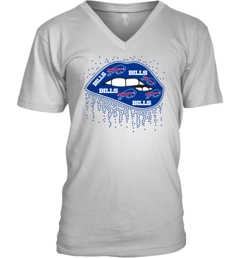 Buffalo Bills Dripping Lip V-Neck T-Shirt