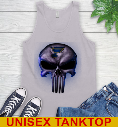 St.Louis Blues NHL Hockey Punisher Skull Sports Tank Top 3