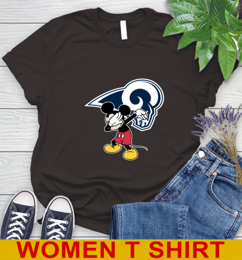 Los Angeles Rams NFL Football Dabbing Mickey Disney Sports Women's T-Shirt 8