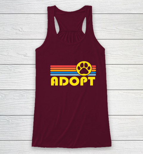 Rescue Animal Adoption Adopt Cat or Dog Vintage Retro Sunset Racerback Tank 2