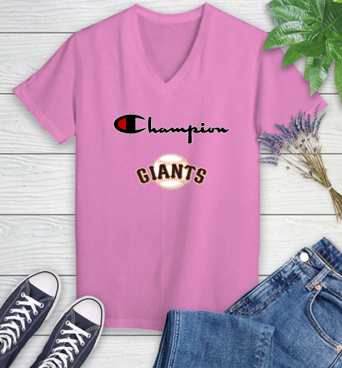 MLB Baseball San Francisco Giants Champion Shirt Women's V-Neck T-Shirt 10