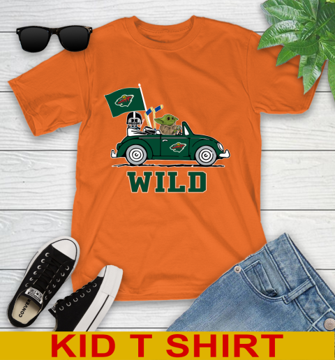 NHL Hockey Minnesota Wild Darth Vader Baby Yoda Driving Star Wars Shirt Youth T-Shirt 8 NHL Hockey Minnesota Wild Darth Vader Baby Yoda Driving Star Wars Shirt Youth T-Shirt - Image 8