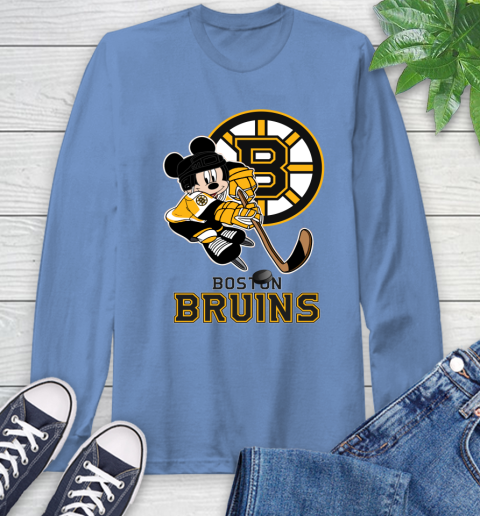 NHL Boston Bruins Mickey Mouse Disney Hockey T Shirt Long Sleeve T-Shirt 11