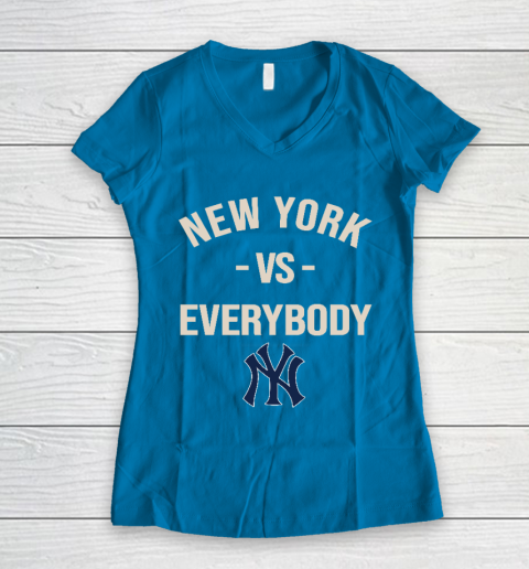New York Yankees Vs Everybody Women's V-Neck T-Shirt 5