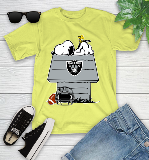 Oakland Raiders NFL Football Snoopy Woodstock The Peanuts Movie Youth T-Shirt 8