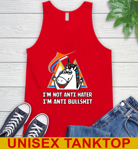 Miami Marlins MLB Baseball Unicorn I'm Not Anti Hater I'm Anti Bullshit Tank Top 6