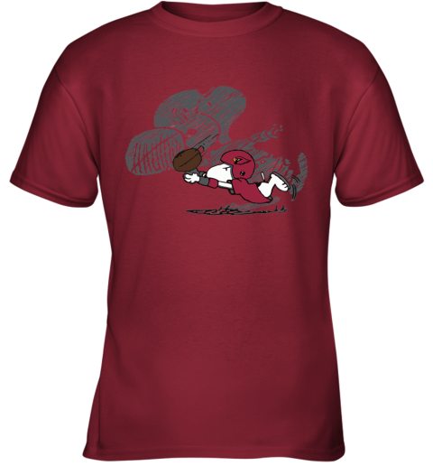 Arizona Cardinals Snoopy Plays The Football Game Youth T-Shirt