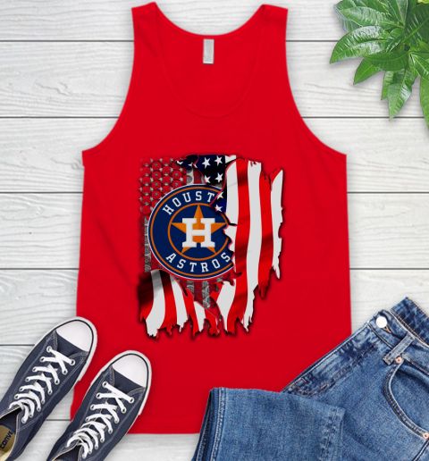 Houston Astros MLB Baseball American Flag Tank Top 5