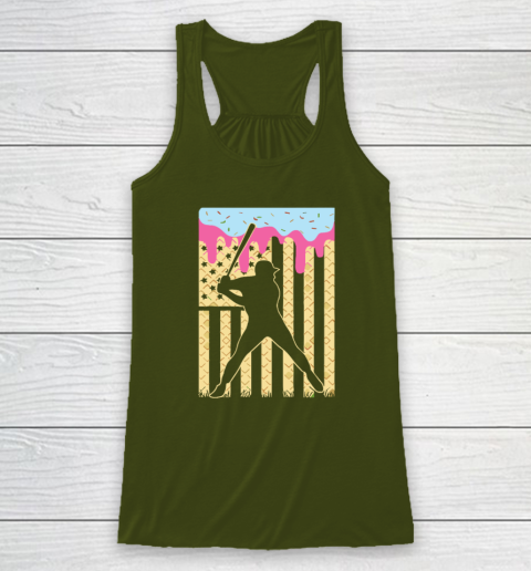 Baseball Ice Cream Drip Racerback Tank 2