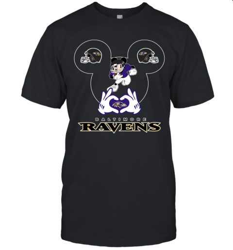 I Love The Ravens Mickey Mouse Baltimore Ravens Unisex Jersey Tee