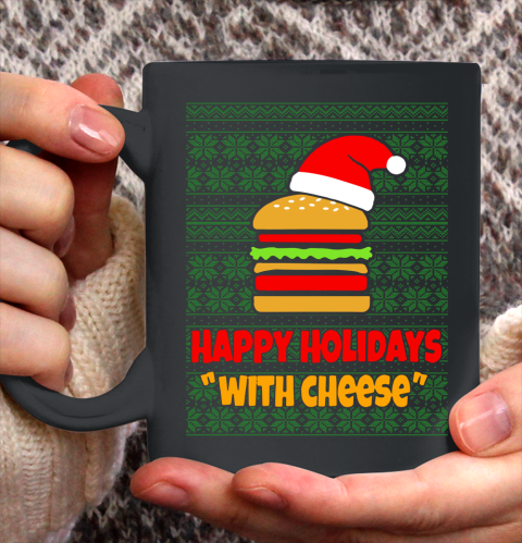 Happy Holidays With Cheese Christmas Ugly Ceramic Mug 11oz 2