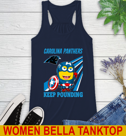 NFL Football Carolina Panthers Captain America Marvel Avengers Minion Shirt Racerback Tank 9