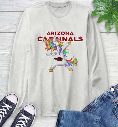 Arizona Cardinals NFL Football Funny Unicorn Dabbing Sports Long Sleeve T-Shirt 12