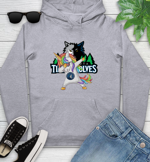 Minnesota Timberwolves NBA Basketball Funny Unicorn Dabbing Sports Youth Hoodie 6
