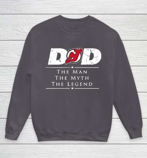 New Jersey Devils NHL Ice Hockey Dad The Man The Myth The Legend Youth Sweatshirt 5