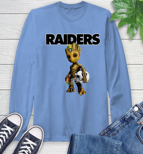 Oakland Raiders NFL Football Groot Marvel Guardians Of The Galaxy Long Sleeve T-Shirt 11