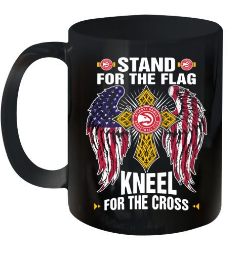 NBA Basketball Atlanta Hawks Stand For Flag Kneel For The Cross Shirt Ceramic Mug 11oz