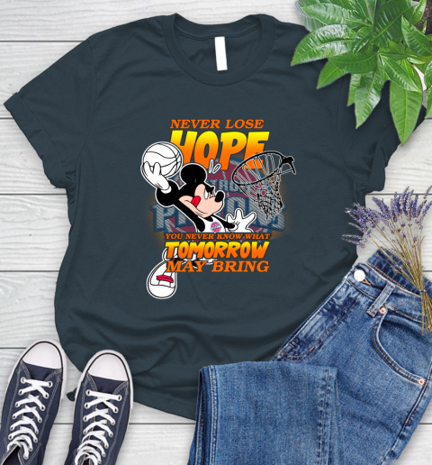 Detroit Pistons NBA Basketball Mickey Disney Never Lose Hope Women's T-Shirt 11