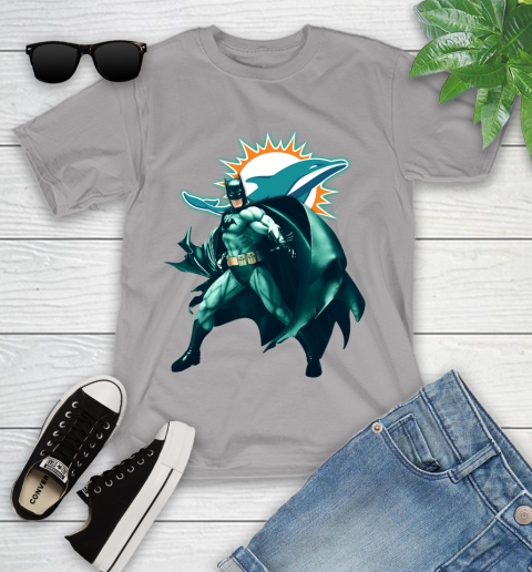 NFL Batman Football Sports Miami Dolphins Youth T-Shirt 4