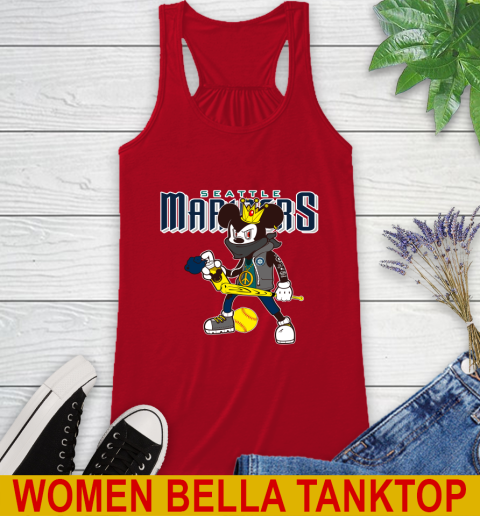 Seattle Mariners MLB Baseball Mickey Peace Sign Sports Racerback Tank 6