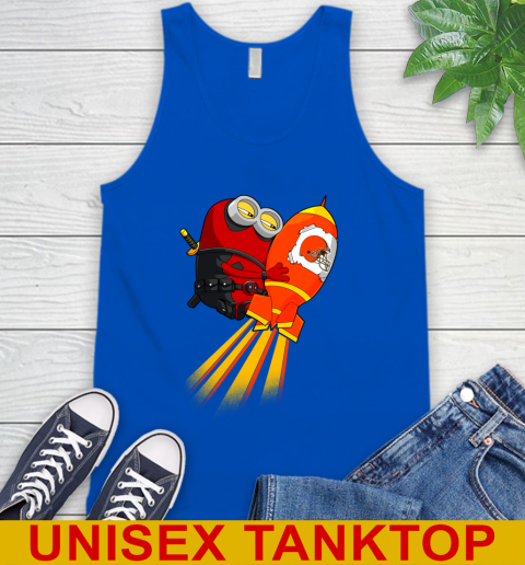 NFL Football Cleveland Browns Deadpool Minion Marvel Shirt Tank Top 4