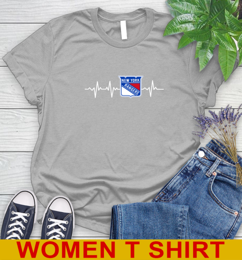 New York Rangers NHL Hockey Heart Beat Shirt Women's T-Shirt 5
