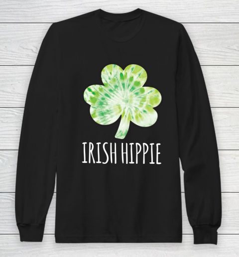 Green Tie Dye Shamrock Irish Hippie St Patricks Day 2021 Long Sleeve T-Shirt