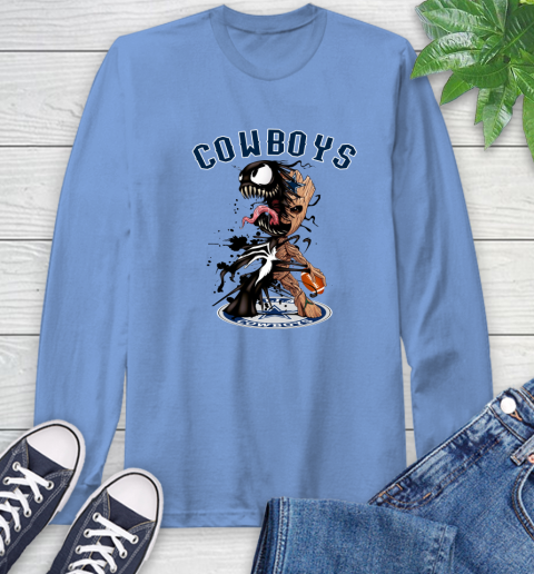 NFL Dallas Cowboys Football Venom Groot Guardians Of The Galaxy Long Sleeve T-Shirt 11