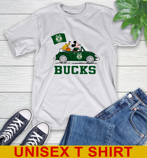 NBA Basketball Milwaukee Bucks Pluto Mickey Driving Disney Shirt T-Shirt 12