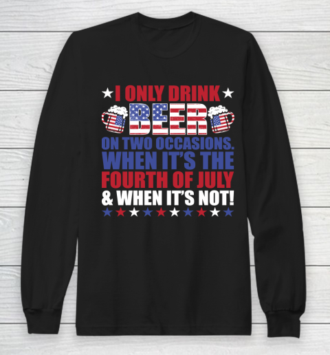 Beer Lover Funny Shirt Beer Fourth Of July Long Sleeve T-Shirt