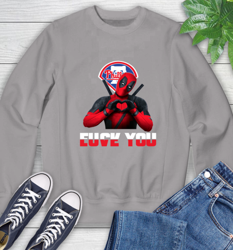 MLB Philadelphia Phillies Deadpool Love You Fuck You Baseball Sports Sweatshirt 5