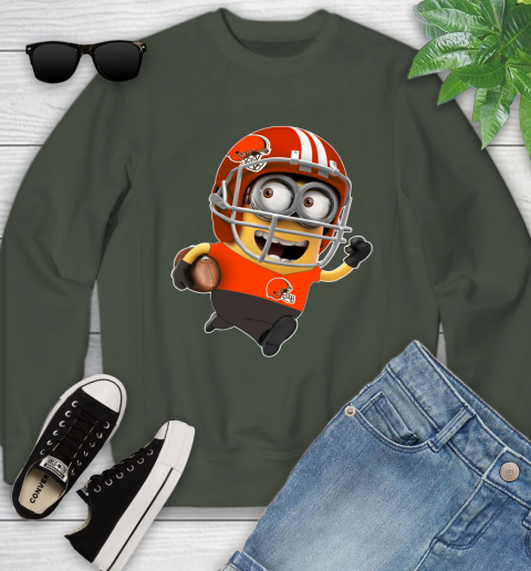 NFL Cleveland Browns Minions Disney Football Sports Youth Sweatshirt 10