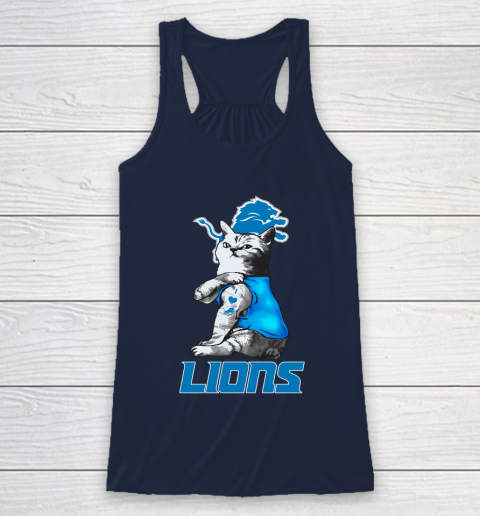 NFL Football My Cat Loves Detroit Lions Racerback Tank 8