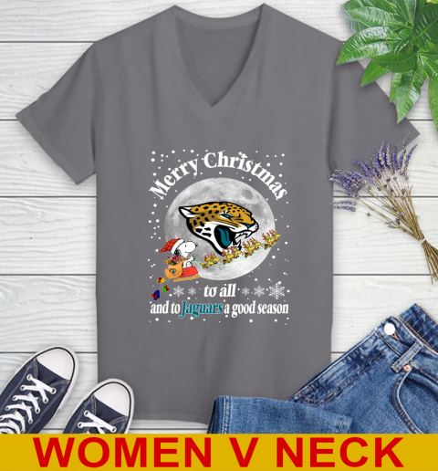 Jacksonville Jaguars Merry Christmas To All And To Jaguars A Good Season NFL Football Sports Women's V-Neck T-Shirt 11