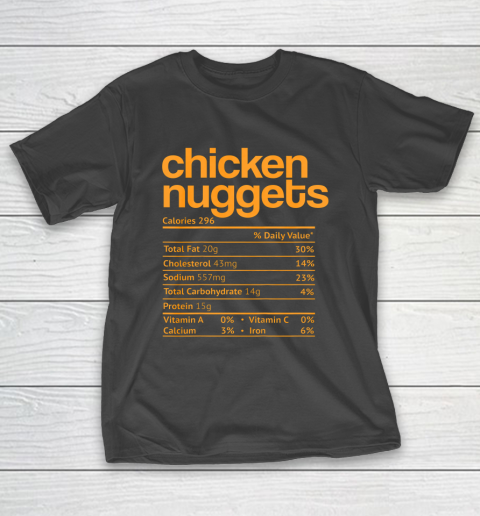 Chicken Nuggets Nutrition Facts Funny Thanksgiving Christmas T-Shirt