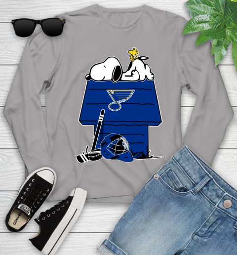 St.Louis Blues NHL Hockey Snoopy Woodstock The Peanuts Movie Youth Long Sleeve 5