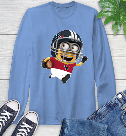 NFL Houston Texans Minions Disney Football Sports Long Sleeve T-Shirt 11