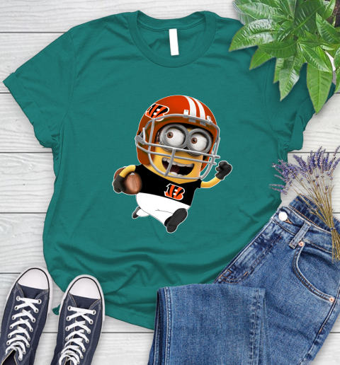 NFL Cincinnati Bengals Minions Disney Football Sports Women's T-Shirt 12
