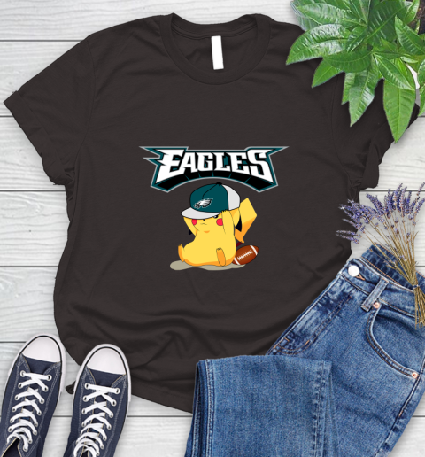 NFL Pikachu Football Sports Philadelphia Eagles Women's T-Shirt 8